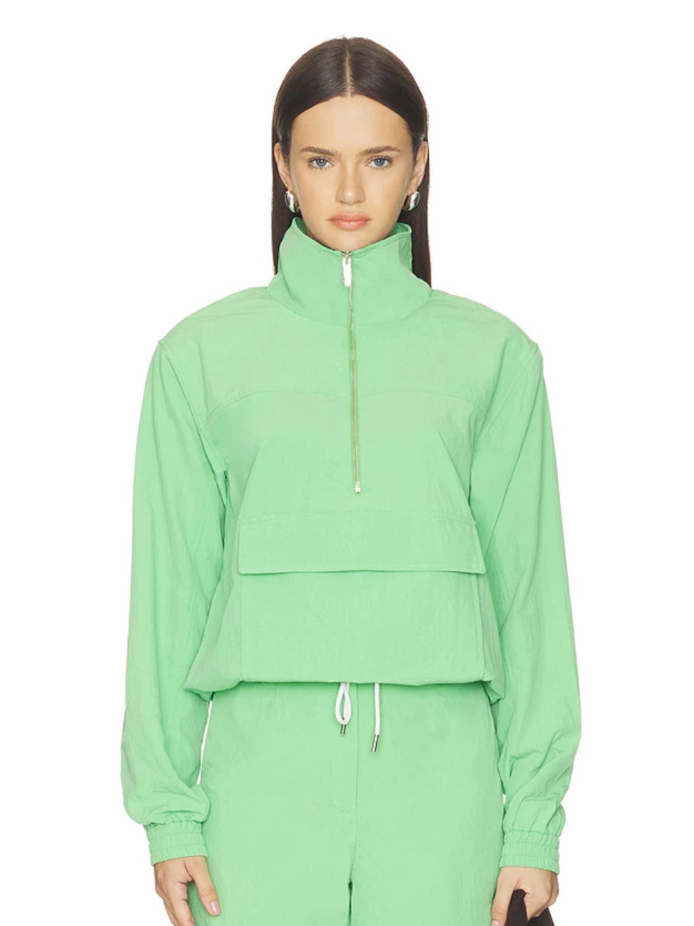 Women's Green Quarter-Zip Windbreaker Pullover - ALIGNE NWT